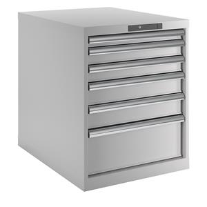 Lista Schubladenschrank, 6 Schubladen BxTxH 564 x 724 x 700 mm lichtgrau