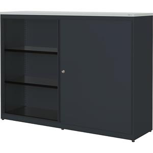 mauser Schuifdeurkast, h x b x d = 1180 x 1600 x 432 mm, kunststof blad, 2 x 2 legborden, antracietgrijs / antracietgrijs / lichtgrijs
