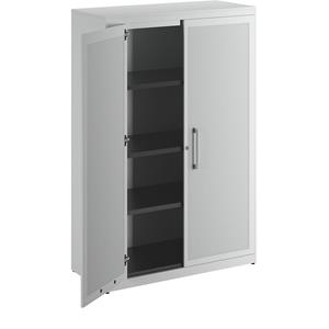 mauser Vleugeldeurkast, akoestisch effect, h x b x d = 1516 x 1000 x 432 mm, 3 legborden, lichtgrijs / lichtgrijs