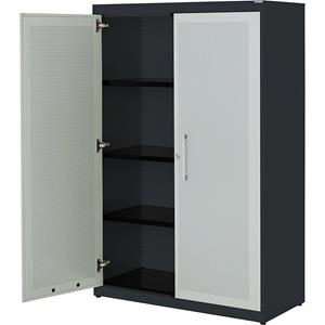 mauser Vleugeldeurkast, akoestisch effect, h x b x d = 1516 x 1000 x 432 mm, 3 legborden, antracietgrijs / lichtgrijs