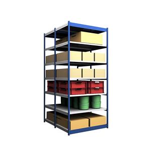 hofe Robuuste inhaakstelling, dubbelzijdig, stellinghoogte 3000 mm, blauw / verzinkt, legbordbreedte 1325 mm, basisstelling, breedte x diepte = 1325 x 800 mm