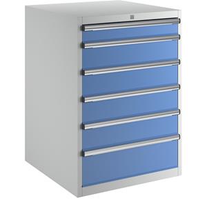 EUROKRAFTpro Ladekast, hoogte x breedte x diepte = 1000 x 717 x 725 mm, laden 1 x 100, 4 x 150, 1 x 200 mm