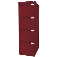 Bisley Hängeregistraturschrank, 1-bahnig 4 Schübe, DIN A4 kardinalrot