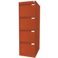 Bisley Hängeregistraturschrank, 1-bahnig 4 Schübe, DIN A4 orange