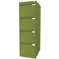 Bisley Hängeregistraturschrank, 1-bahnig 4 Schübe, DIN A4 grün