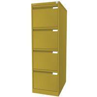 Bisley Hängeregistraturschrank, 1-bahnig 4 Schübe, DIN A4 gelb