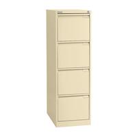 Bisley Hängeregistraturschrank, 1-bahnig 4 Schübe, DIN A4 hellelfenbein