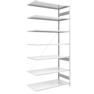 EUROKRAFTpro Grootvak-inhaakstelling, lichtgrijs RAL 7035, stellinghoogte 3000 mm, veldlast 1700 kg, aanbouwstelling, breedte x diepte = 1300 x 800 mm