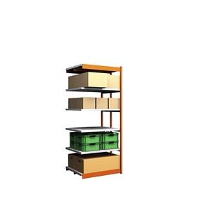 hofe Robuuste inhaakstelling, dubbelzijdig, stellinghoogte 2500 mm, oranje / verzinkt, legbordbreedte 1025 mm, aanbouwstelling, breedte x diepte = 1025 x 400 mm