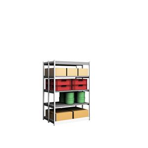 hofe Robuuste inhaakstelling, dubbelzijdig, stellinghoogte 2000 mm, lichtgrijs / verzinkt, legbordbreedte 1025 mm, basisstelling, breedte x diepte = 1025 x 400 mm