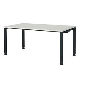 mauser Rechthoekige tafel, voetvorm van vierkante buis, h x b x d = 680 - 760 x 1600 x 800 mm, tafelblad kunststof gecoat, blad lichtgrijs, onderstel antracietgrijs