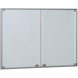 EUROKRAFTpro Vitrinekast, aluminium frame, vleugeldeuren, capaciteit 18 A4-bladen, h x b x d = 970 x 1330 x 50 mm, frame met rechte hoeken
