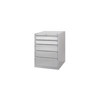 QUIPO Werkzeugschrank, BxT 600 x 600 mm Höhe 800 mm, 5 Schubladen lichtgrau