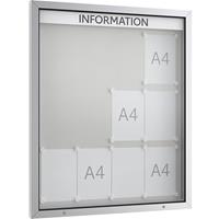 Informatiebord WSM, verticaal, B 1000 x D 70 x H 1200 mm, voor binnen en buiten, afsluitbaar, incl. 10 magneten & tekstlijst,