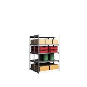 hofe Robuuste inhaakstelling, dubbelzijdig, stellinghoogte 2000 mm, lichtgrijs / verzinkt, legbordbreedte 1025 mm, basisstelling, breedte x diepte = 1025 x 500 mm