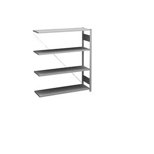 Hofe Sideboard-Steckregal, verzinkt Höhe 1200 mm, 4 Böden, Anbauregal Bodentiefe 300 mm, Fachlast 150 kg