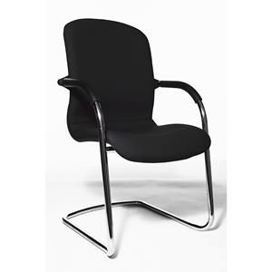 Topstar OPEN CHAIR - de design bezoekersstoel, sledestoel met textielbekleding, VE = 2 stuks, zwart