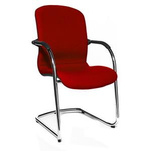 Topstar OPEN CHAIR - de design bezoekersstoel, sledestoel met textielbekleding, VE = 2 stuks, rood