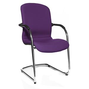 Topstar OPEN CHAIR - de design bezoekersstoel, sledestoel met textielbekleding, VE = 2 stuks, paars