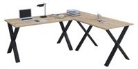 VCM Eckschreibtisch, Schreibtisch, Büromöbel, Computertisch, Winkeltisch, Tisch, Büro, Lona, 160 x 160 x 80 cm braun