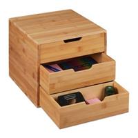 Relaxdays Schreibtisch Organizer 3 Schubladen natur