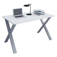 VCM Schreibtisch Computertisch Arbeitstisch Büro Möbel PC Tisch Lona X, 140 x 50 cm weiß