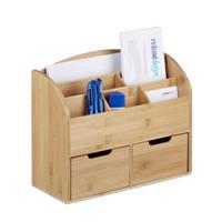 Relaxdays Schreibtisch-Organizer 2 Schubladen beige