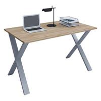 Hioshop Lona Bureau 110x80 cm X-frame Sonoma eiken decor/zilverkleurig.