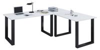 VCM Eckschreibtisch, Schreibtisch, Büromöbel, Computertisch, Winkeltisch, Tisch, Büro, Lona, 190 x 130 x 50 cm weiß