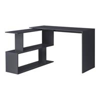En.casa Eckschreibtisch Bürotisch mit Regal Schreibtisch 76,5x120x50 PC Tisch in verschiedenen Farben dunkelgrau