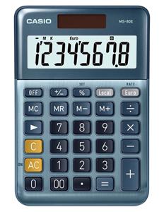 casio Bureaurekenmachine MS-80E cijferdisplay blauw