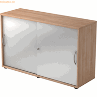 Hjh OFFICE PRO Beta 1752S, Melamine spaanplaat DIN 68765, Emissieklasse E1, Walnoot / Zilver
