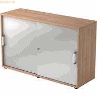 Hjh OFFICE PRO Beta 1752S, Melamine spaanplaat DIN 68765, Emissieklasse E1, Walnoot / Zilver