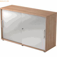 Hjh OFFICE PRO Beta 1752S, Melamine spaanplaat DIN 68765, Emissieklasse E1, Walnoot / Zilver