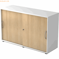 Hjh OFFICE PRO Beta 1752S, Melamine spaanplaat DIN 68765, Emissieklasse E1, Wit / eik
