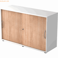 Hjh OFFICE PRO Beta 1752S, Melamine spaanplaat DIN 68765, Emissieklasse E1, Wit / Walnoot