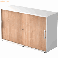 Hjh OFFICE PRO Beta 1752S, Melamine spaanplaat DIN 68765, Emissieklasse E1, Wit / Walnoot