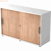 Hjh OFFICE PRO Beta 1752S, Melamine spaanplaat DIN 68765, Emissieklasse E1, Wit / Walnoot