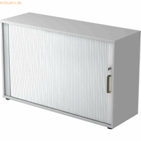 mcbuero.de Rolladenschrank 2 OH BxTxH 120x40x74,8cm Griff SG Grau/Silb