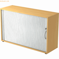 Roldeurkast 120 cm met gebogen handgreep - 2 vakken - Hammerbacher