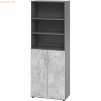 mcbuero.de Schrank 6OH /3OH Türen BxTxH 80x42x215,6cm Griff BS Graphit