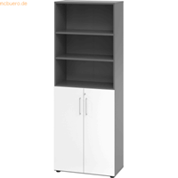 mcbuero.de Schrank 6OH /3OH Türen BxTxH 80x42x215,6cm Griff BS Graphit