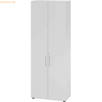 mcbuero.de Schrank 6OH BxTxH 80x42x215,6cm Griff BS Grau