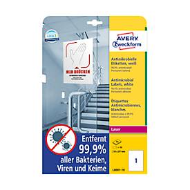 averyzweckform Avery Zweckform Etiketten antimikrobiell 210x197mm permanent weiß VE=1