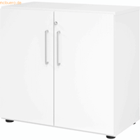 mcbuero.de Schrank Serie 9 2OH BxTxH 80x42x74,8cm Griff BS Weiß