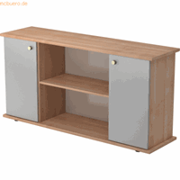 mcbuero.de Sideboard SB 2OH 2 Türen BxTxH 166,1x44,8x84cm Griff SG Nus