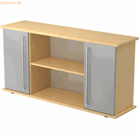 Hjh OFFICE PRO Kapa SB | Dressoir | met deuren, Melamine spaanplaat DIN 68765, Emissieklasse E1, Esdoorn / Zilver