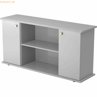 mcbuero.de Sideboard SB 2OH 2 Türen BxTxH 166,1x44,8x84cm Griff SG Gra