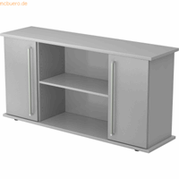Hjh OFFICE PRO Kapa SB | Dressoir | met deuren, Melamine spaanplaat DIN 68765, Emissieklasse E1, Grijs / Zilver