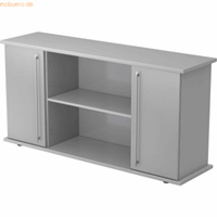 Hjh OFFICE PRO Kapa SB | Dressoir | met deuren, Melamine spaanplaat DIN 68765, Emissieklasse E1, Grijs / Zilver